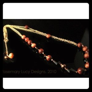 ⭐️Smokey quartz Swarovski necklace gold sandstone